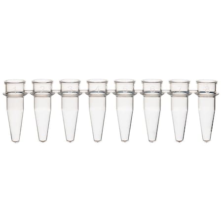 Globe Scientific PCR 8-strip tubes, 0.2mL, PP, natural, no caps PK PCR-02S